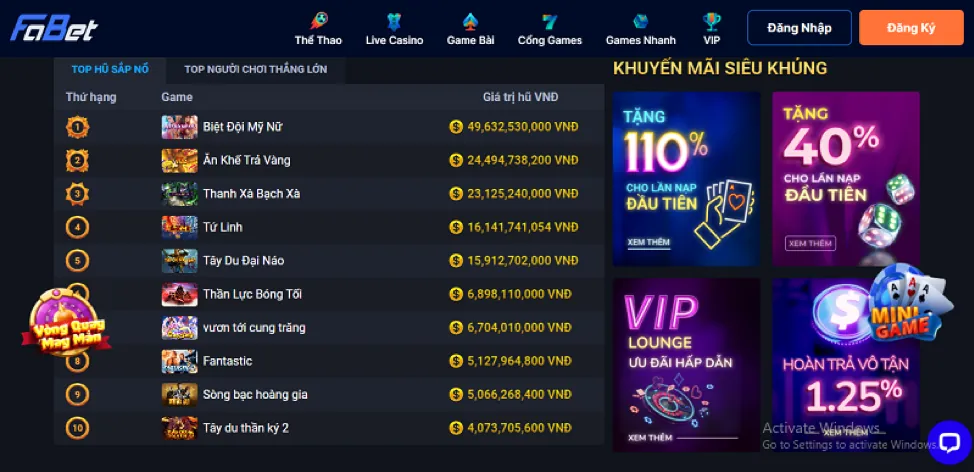 Tổng hợp các trò chơi cá cược đa dạng tại XIN88: thể thao, casino, nổ hũ, bắn cá, đá gà